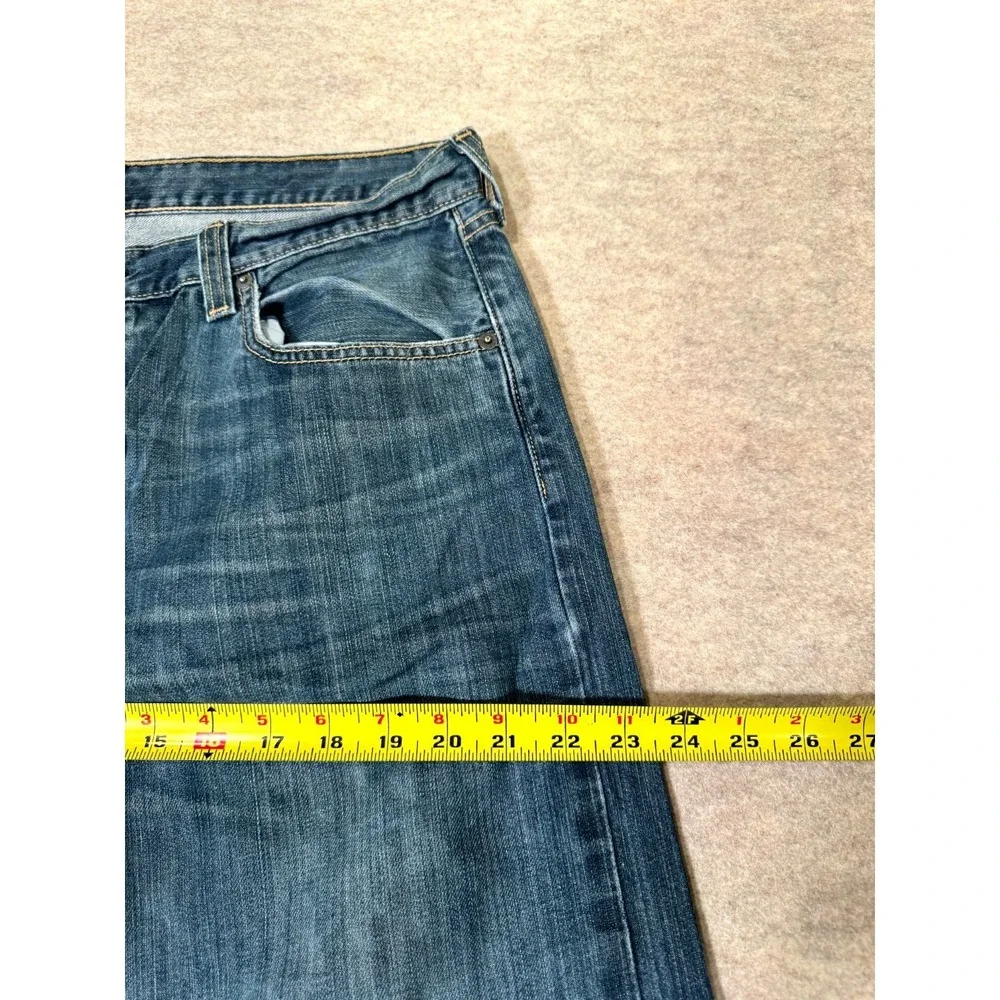 Levis 501 Straight Fit Jeans Mens 36x30 Blue‎ Whiskering Denim Cotton Button Fly